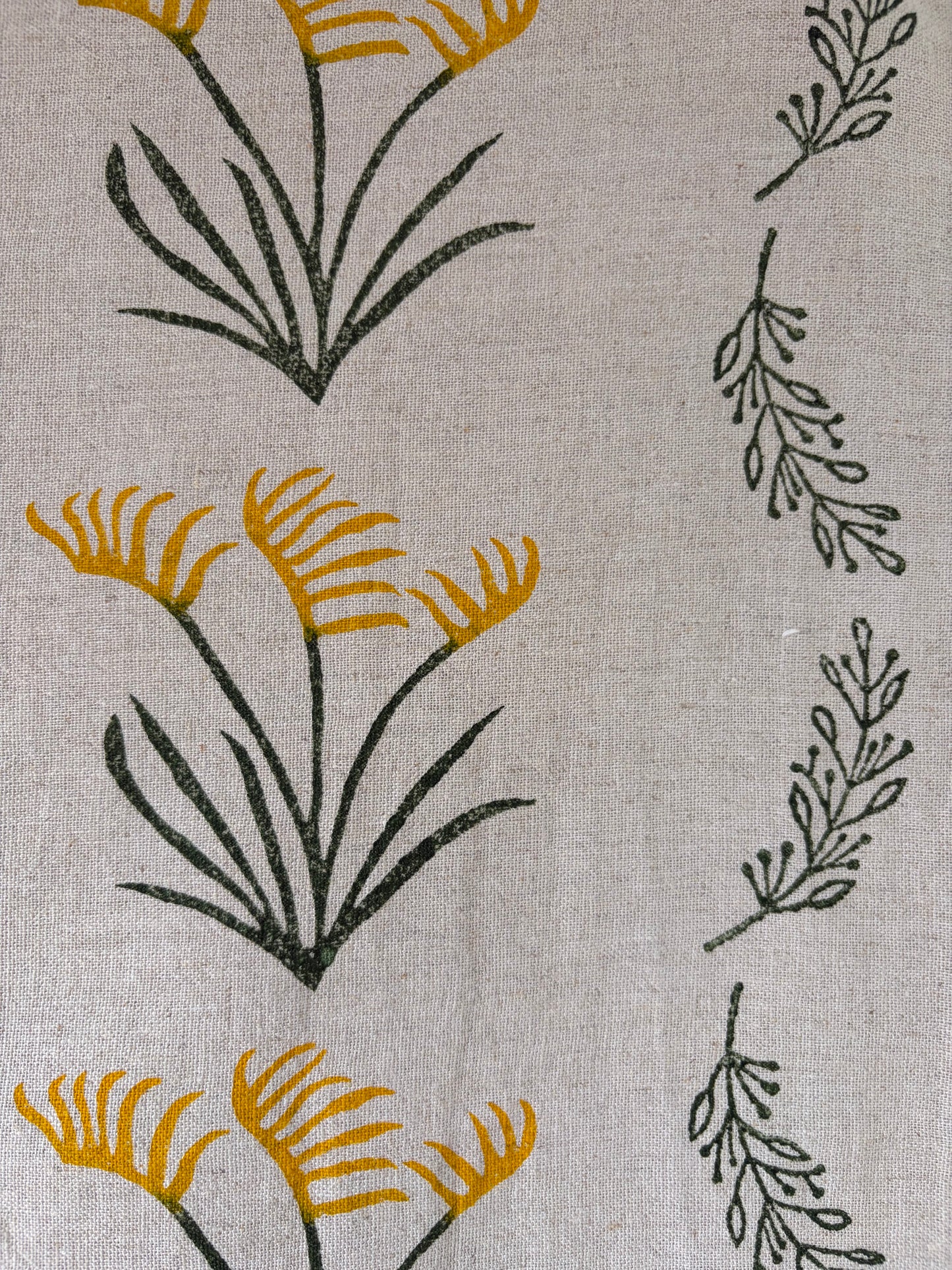 Block Printed Kangaroo Paw Linen Tea Towel