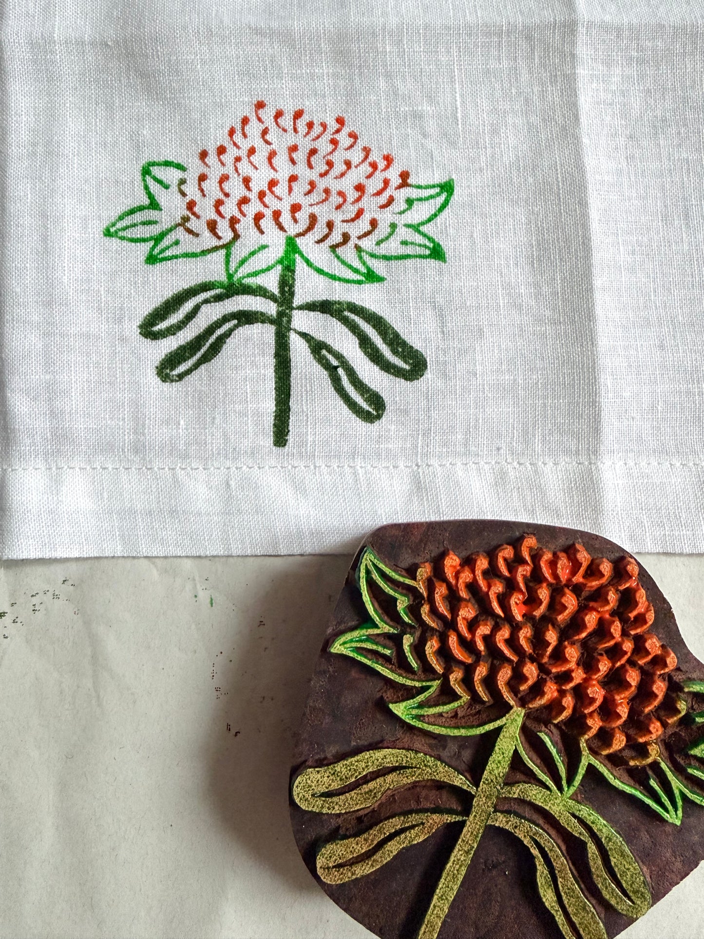 Australian Native Series Waratah Flower Hand Towel