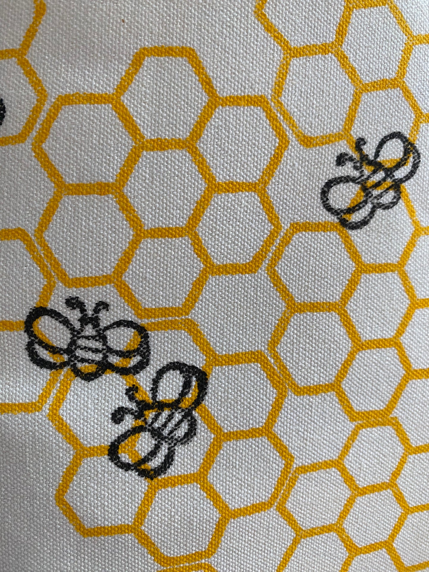 Busy Bees Block Printed Tote Bag