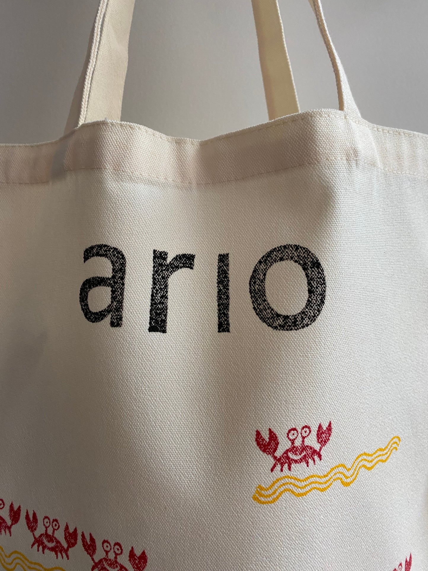 Beach Crabs Block Printed Tote Bag