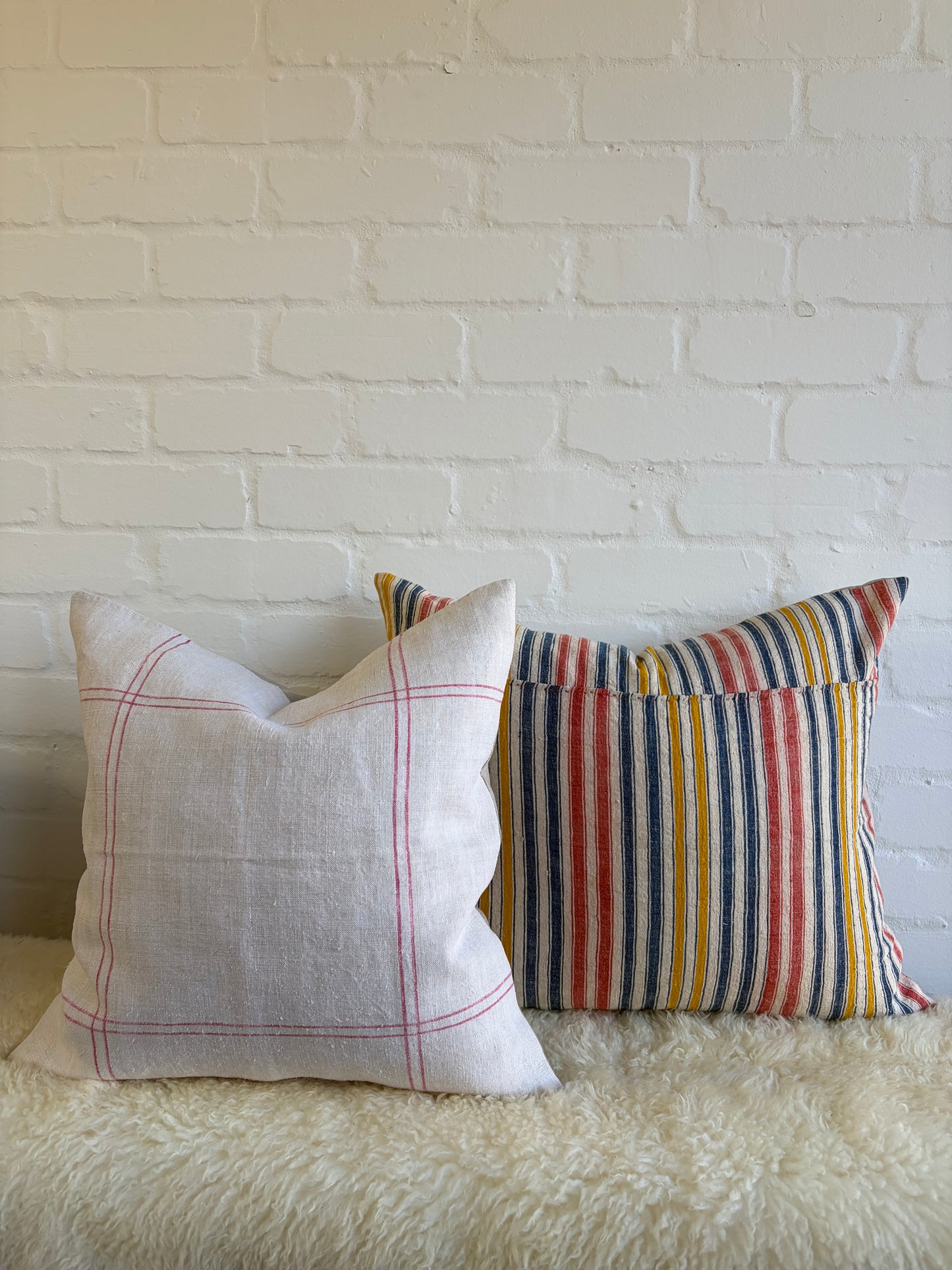 Vintage French Linen Cushion