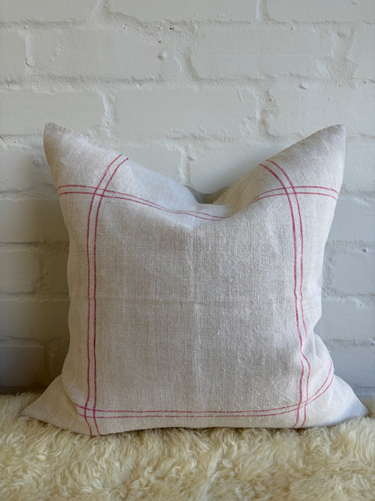 Vintage French Linen Cushion